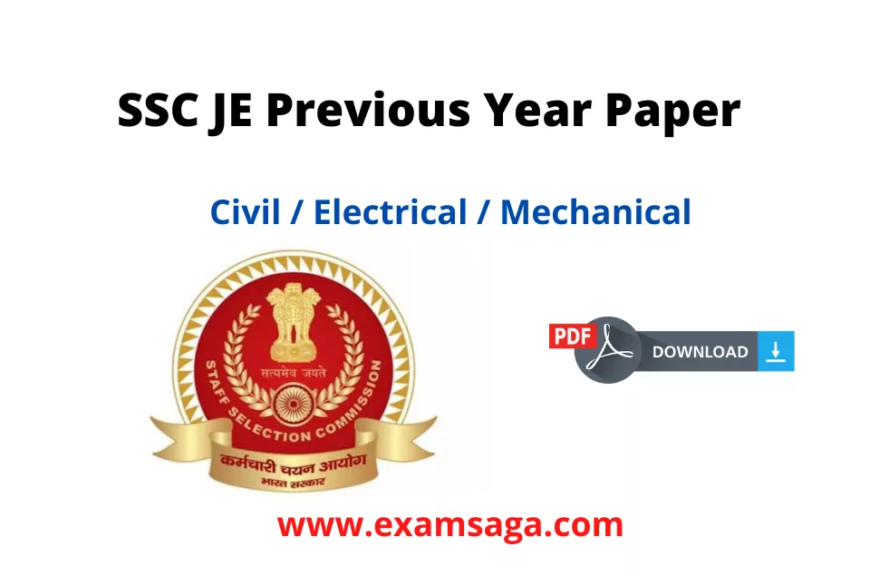SSC JE Previous Year Paper PDF
