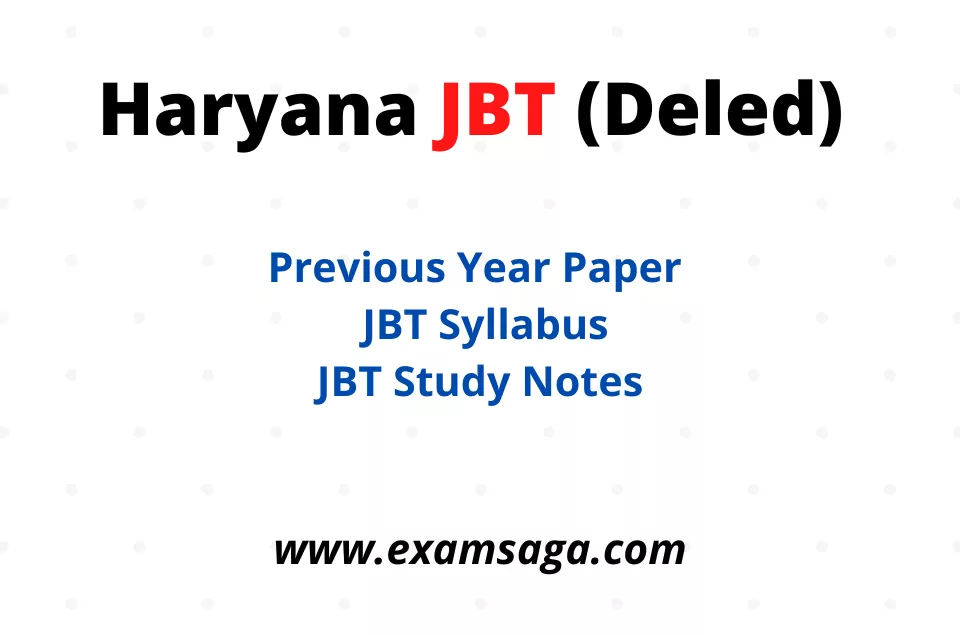 Haryana Deled (JBT) Previous Year Questions Paper