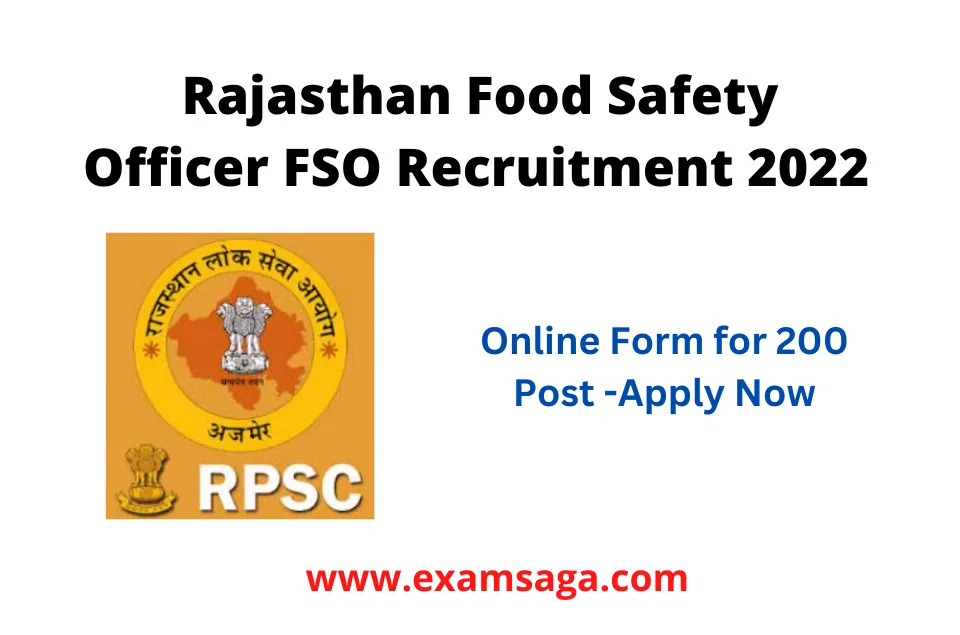 Rajashan Food Safety Officer FSO Recruitment 2022