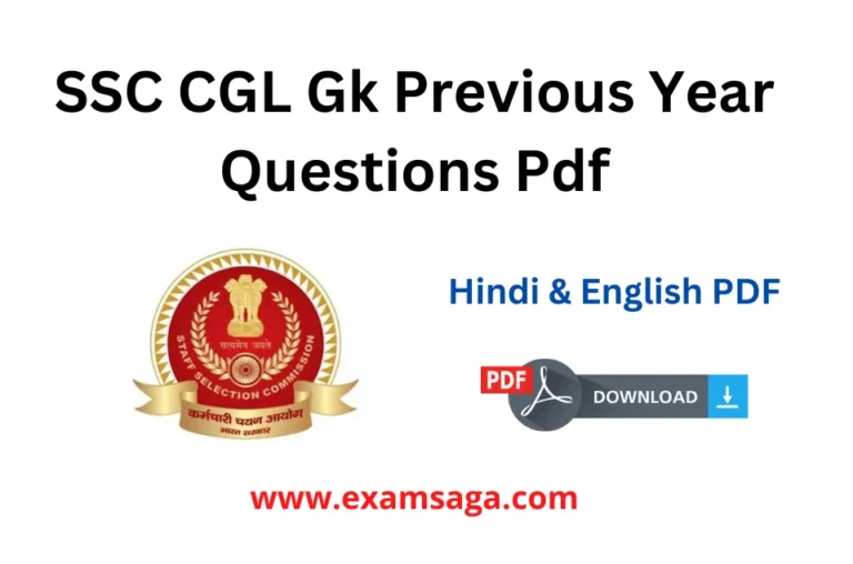 SSC CGL Gk Previous Year Questions Pdf