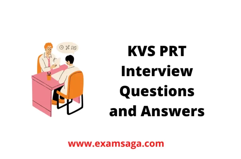 KVS PRT Interview Questions and Answers