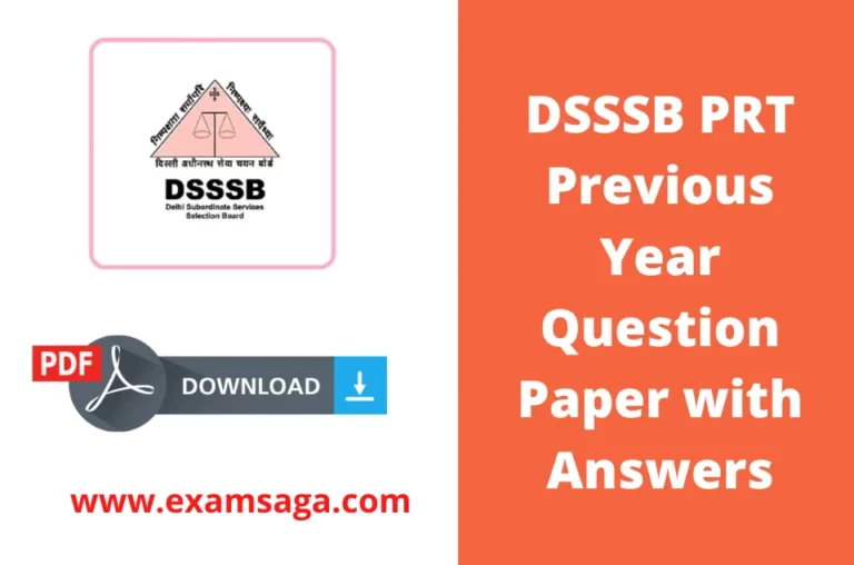 DSSSB PRT Previous Year Question Paper with Answers