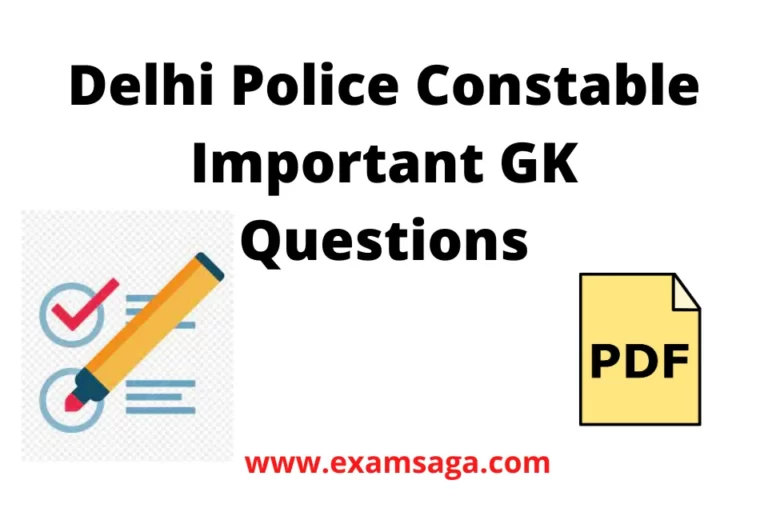 Delhi Police Constable Important GK Questions