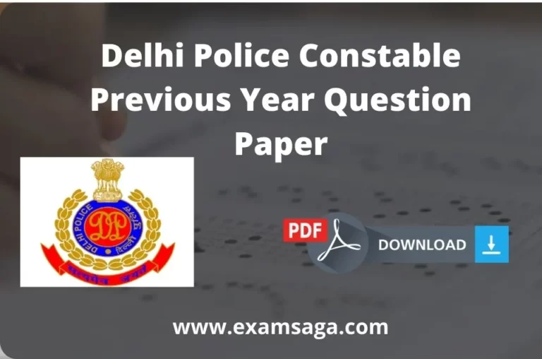 Delhi Police Constable Previous Year Question Paper