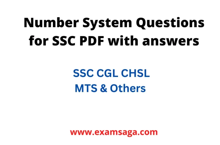 Number System Questions for SSC PDF with answers