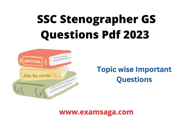 SSC Stenographer GS Questions Pdf 2023