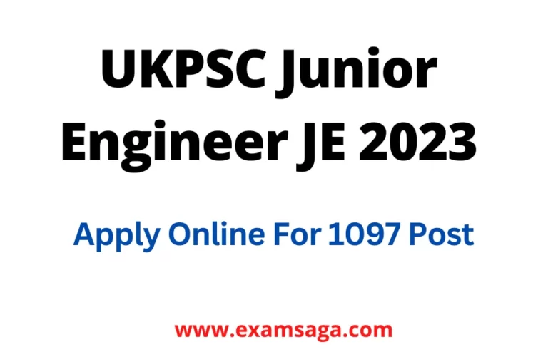 UKPSC Junior Engineer JE 2023