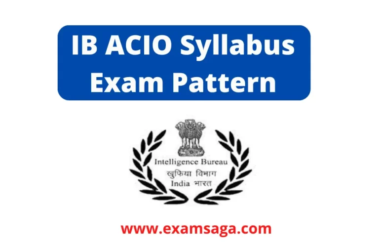 IB ACIO Syllabus PDF , Exam Pattern 2023