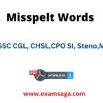 Misspelt Words for SSC PDF Free Download