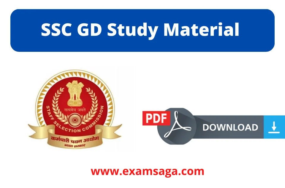SSC GD Study Material PDF Download, Subjectwise Notes 2024