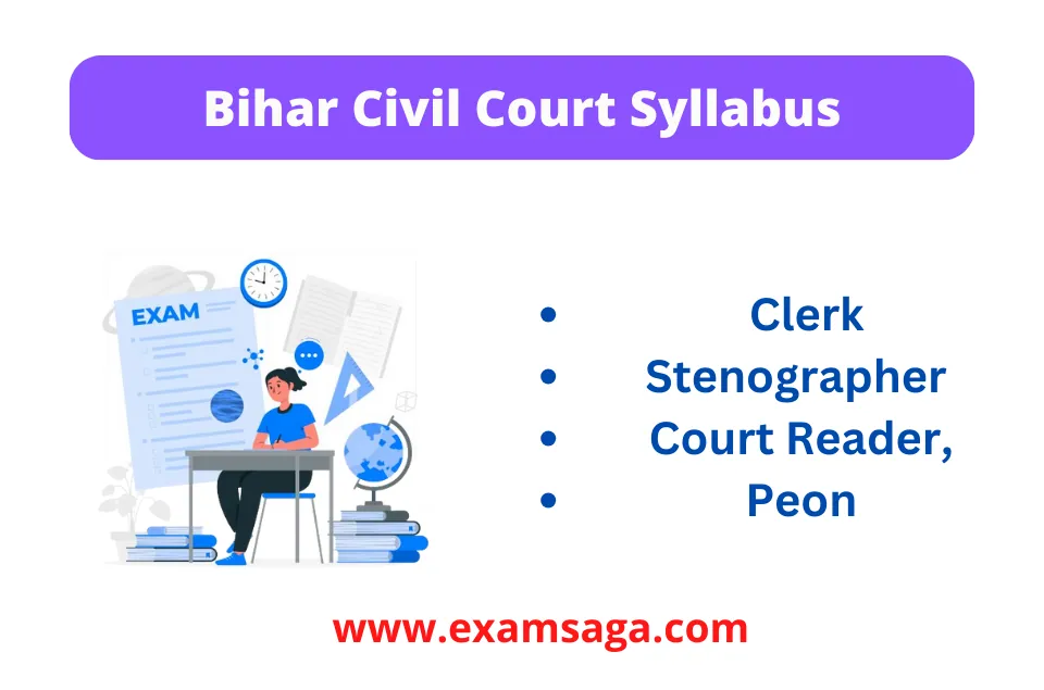 Bihar Civil Court syllabus 2023 for clerk steno peon