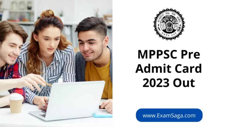 MPPSC Pre Admit Card 2023 Out ,