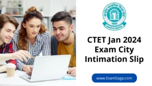 CTET January 2024 Exam City Intimation Slip