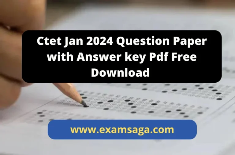 Ctet Jan 2024 Question Paper with Answer key Pdf Free Download