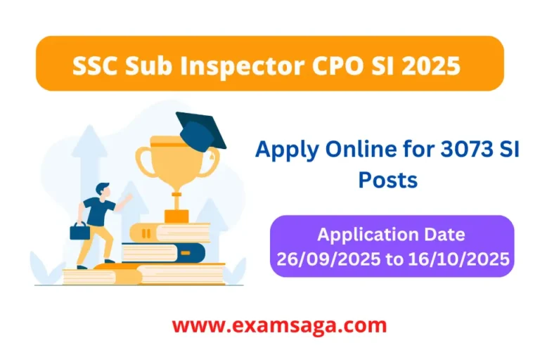 SSC Sub Inspector CPO SI 2025